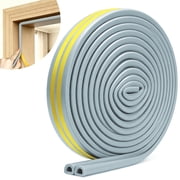 ReLuien D-Type Door Seal Strip, Self-Adhesive Foam Weather Stripping for Doors and Windows, Provides Sound & Heat Insulation Against Wind, Dust and Noise