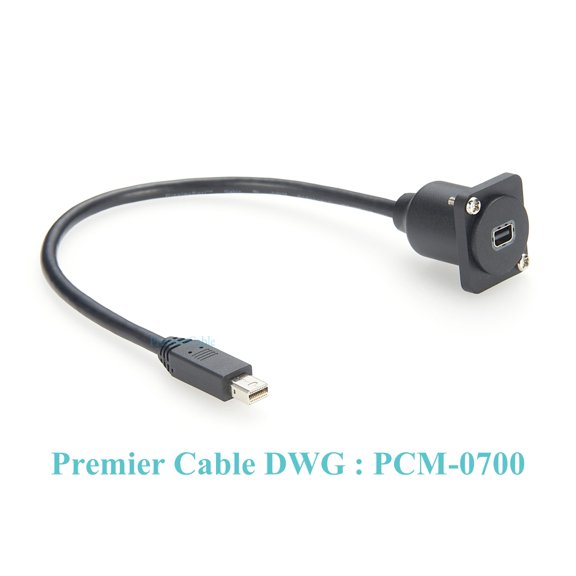 D Type Mini Displayport Panel Mount Extension Cable 4K@60hz Mini DisplayPort Female to MINI DP male Panel Mount Mini DP Cable