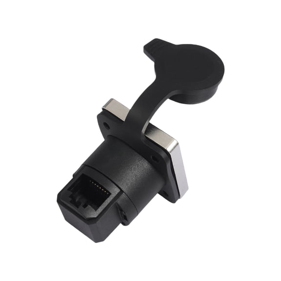 D Type Panel Mount Networking Adapter RJ45 Female Connector Waterproof for Outdoor Cat6/Cat5e Ethernet Connection