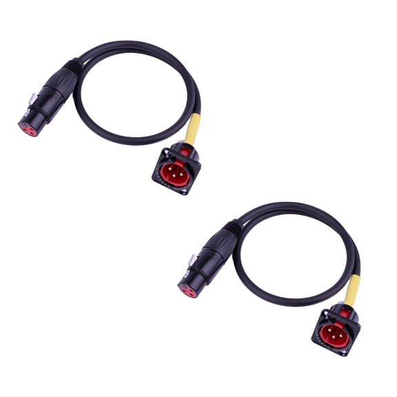 D-Type Panel Mount to Male/Female Connector Cable Ultra Flexible 3pin Microphone Cable Ideal for Audio and Video Equipment |50cm 20inch 2Pcs