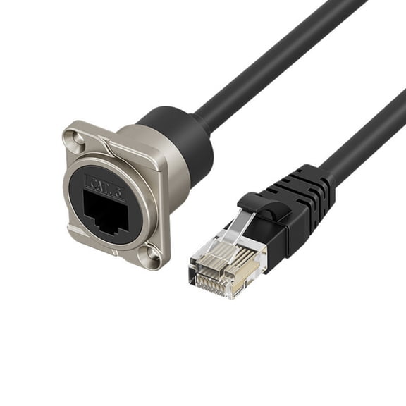 D Type RJ45 Networking Male to Female Connectors Cat6 RJ45 Panel Mount Adapter