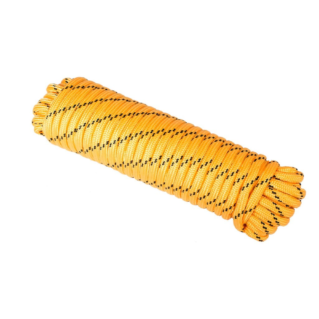 D-Unique Tools - Diamond Braid Rope - Yellow - 1/2 in x 100 ft. Heavy Duty  - All Purpose Utility Cord Tie Down - Rope for Camping, Tarp, Hauling,  Hanging a Hammock