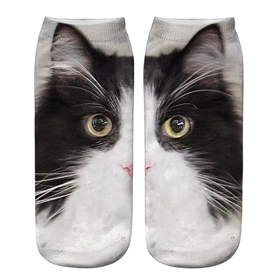 D Unisex Mid-Calf Socks With 3D Face Print Soft Fabric For Daily Use 20Cm Cotton