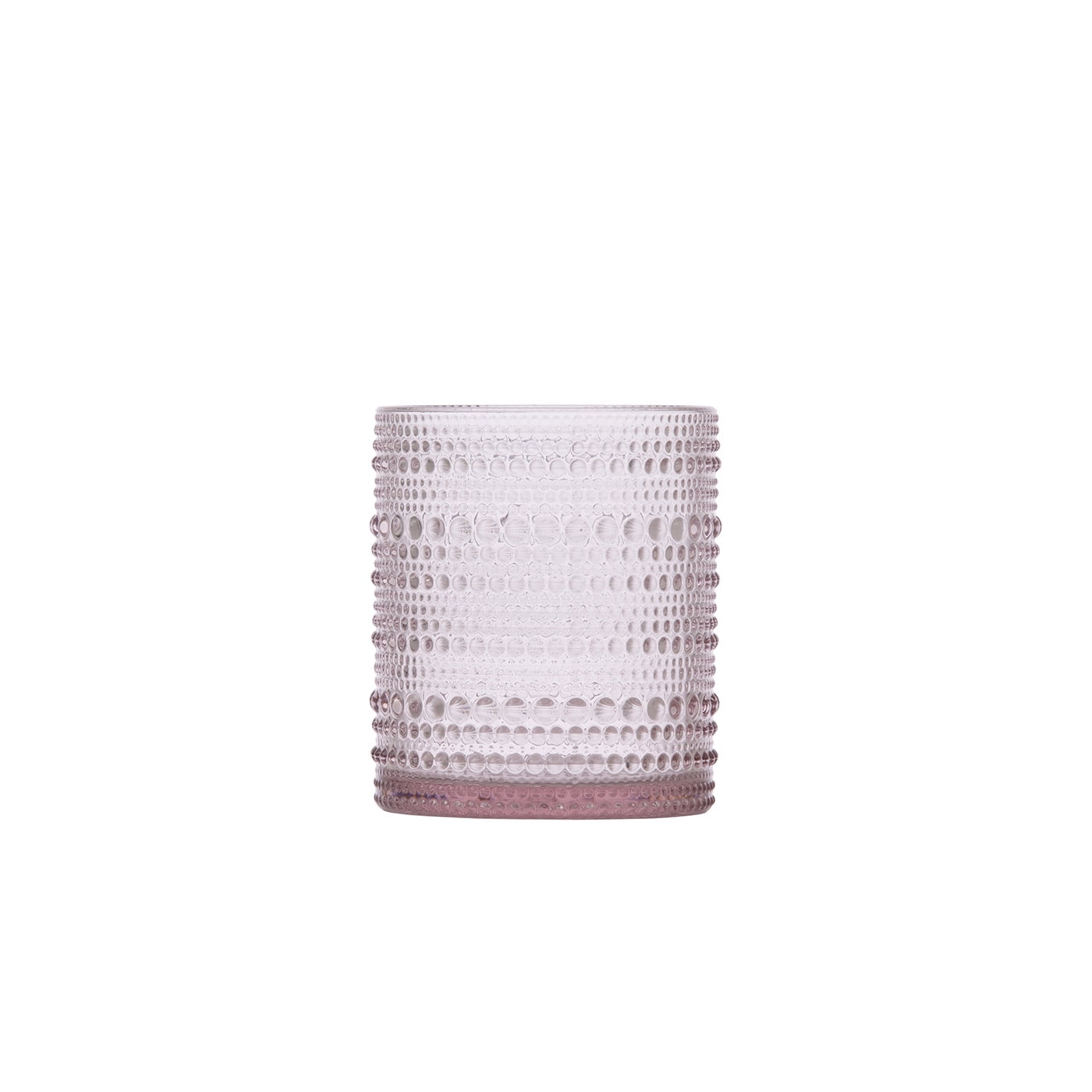 Jupiter 10oz Pink Beaded Glass Double Old Fashioned Glasses - Set of 6