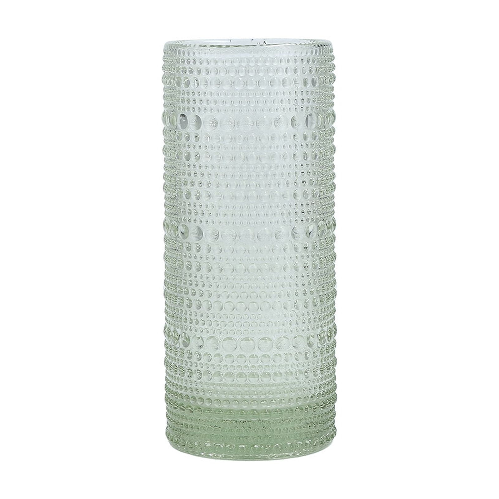 Sage Green Recyclable Glass Highball Set with Beaded Detailing