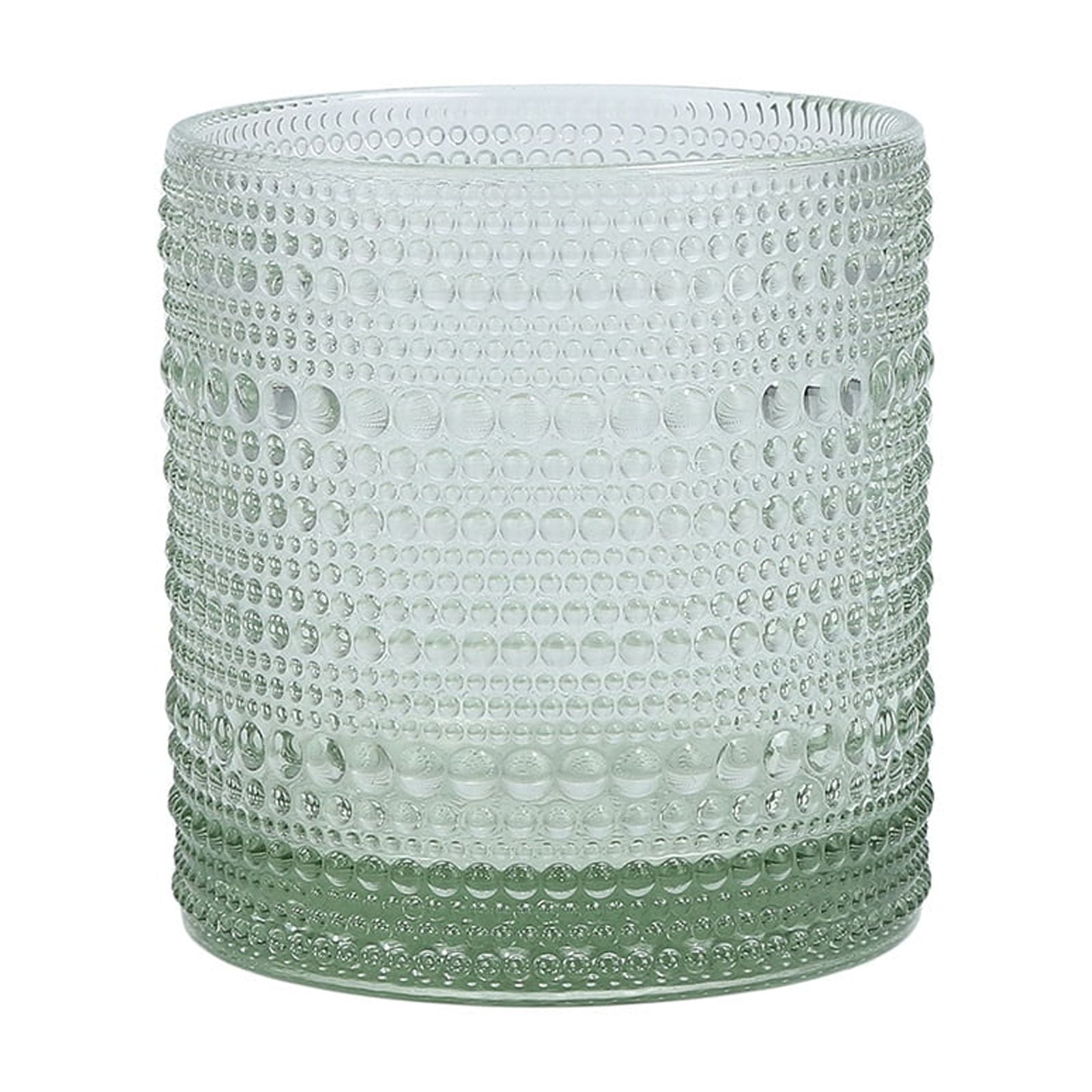 Sage Green Beaded Hobnail 14oz Glass Set