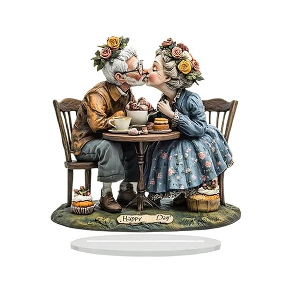 D Valentine’S Day Acrylic 2D Standing Sign Decor, Romantic Couple Heart Motif For Tabletop Shelf, Gift For Loved One