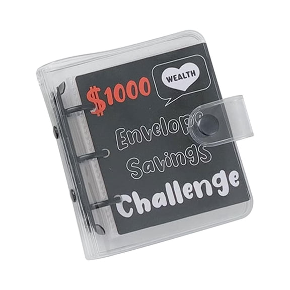 D Vertical Deposit Savings Binder, Three-Hole Iron Clip Storage Album With Pvc Loose-Leaf Pages For Cash Saving, Card Storage And Financial Organization, 4.49X3.94X0.91In