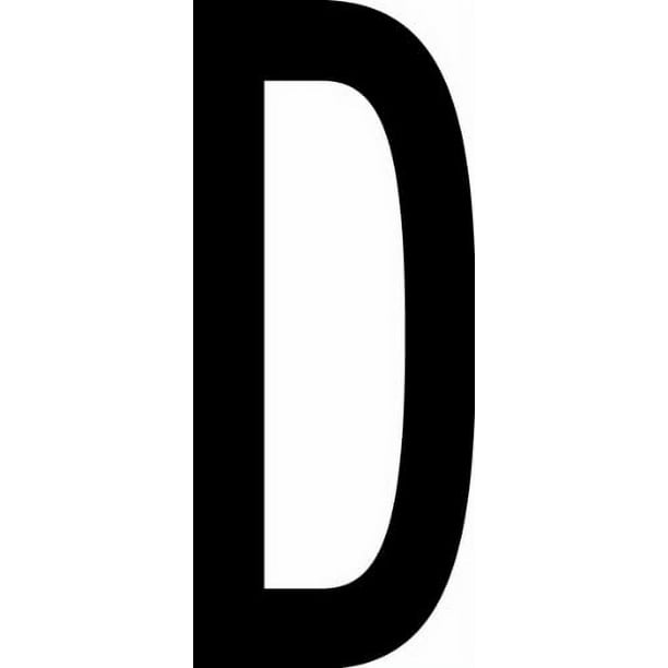 "D" Vinyl Warehouse Letter Labels/Stickers, 4” x 2 1/8”, Black/White