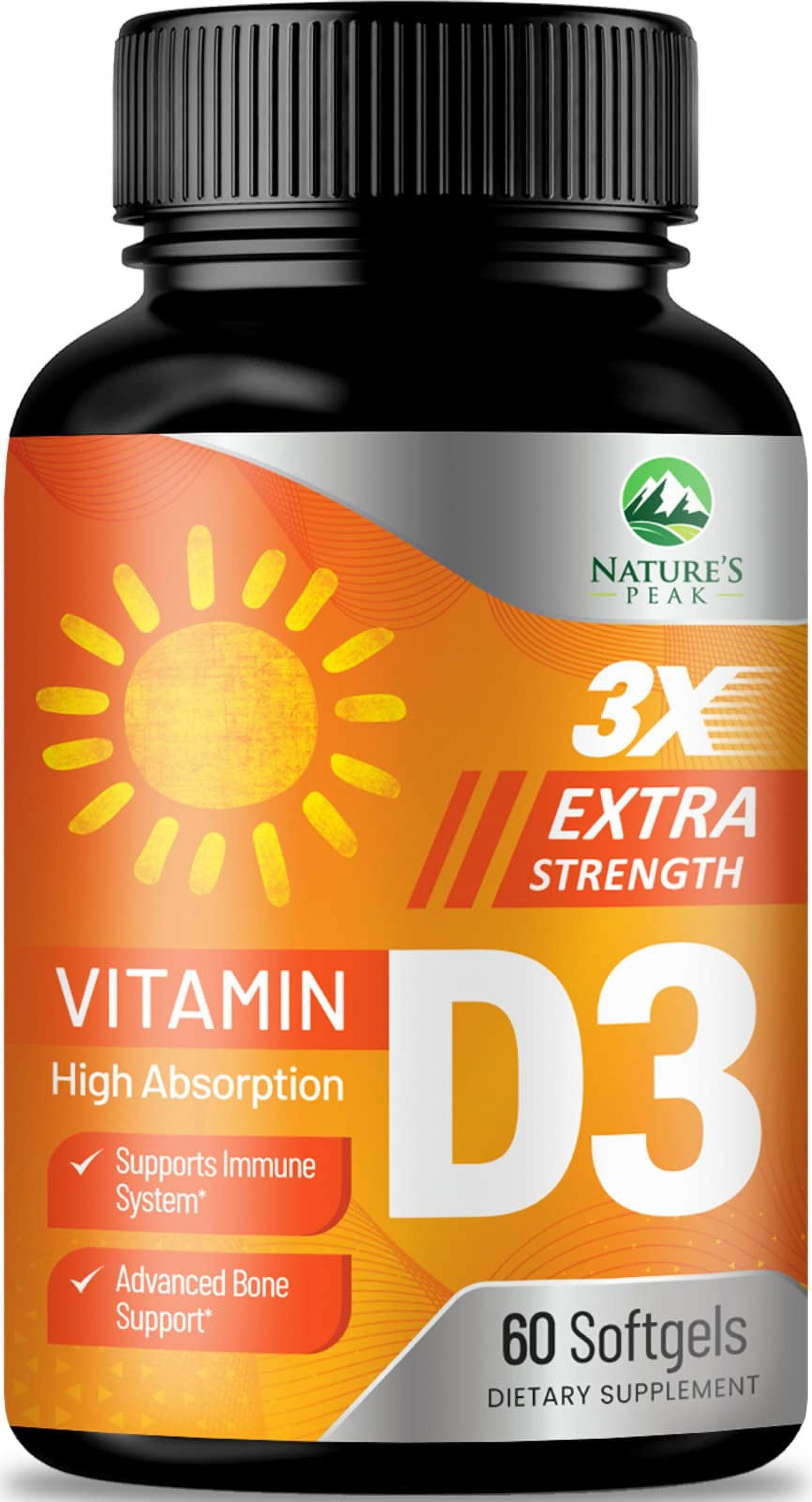 Extra Strength Vitamin D3 Supplement 5000 IU (125 mcg), Rapid