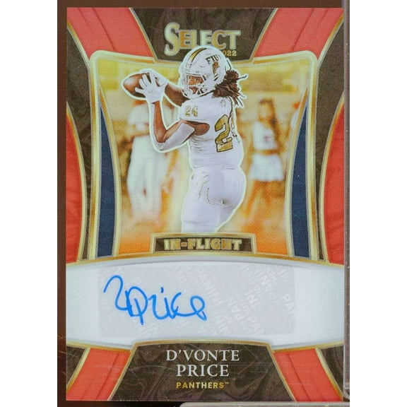 D'Vonte Price/75 2022 Chronicles Draft Pick Select In Flight Signatures Red #38