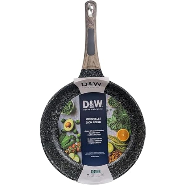 D&W Cookware Premium Cast Aluminum Skillet Pan 11"" NonStick Interior