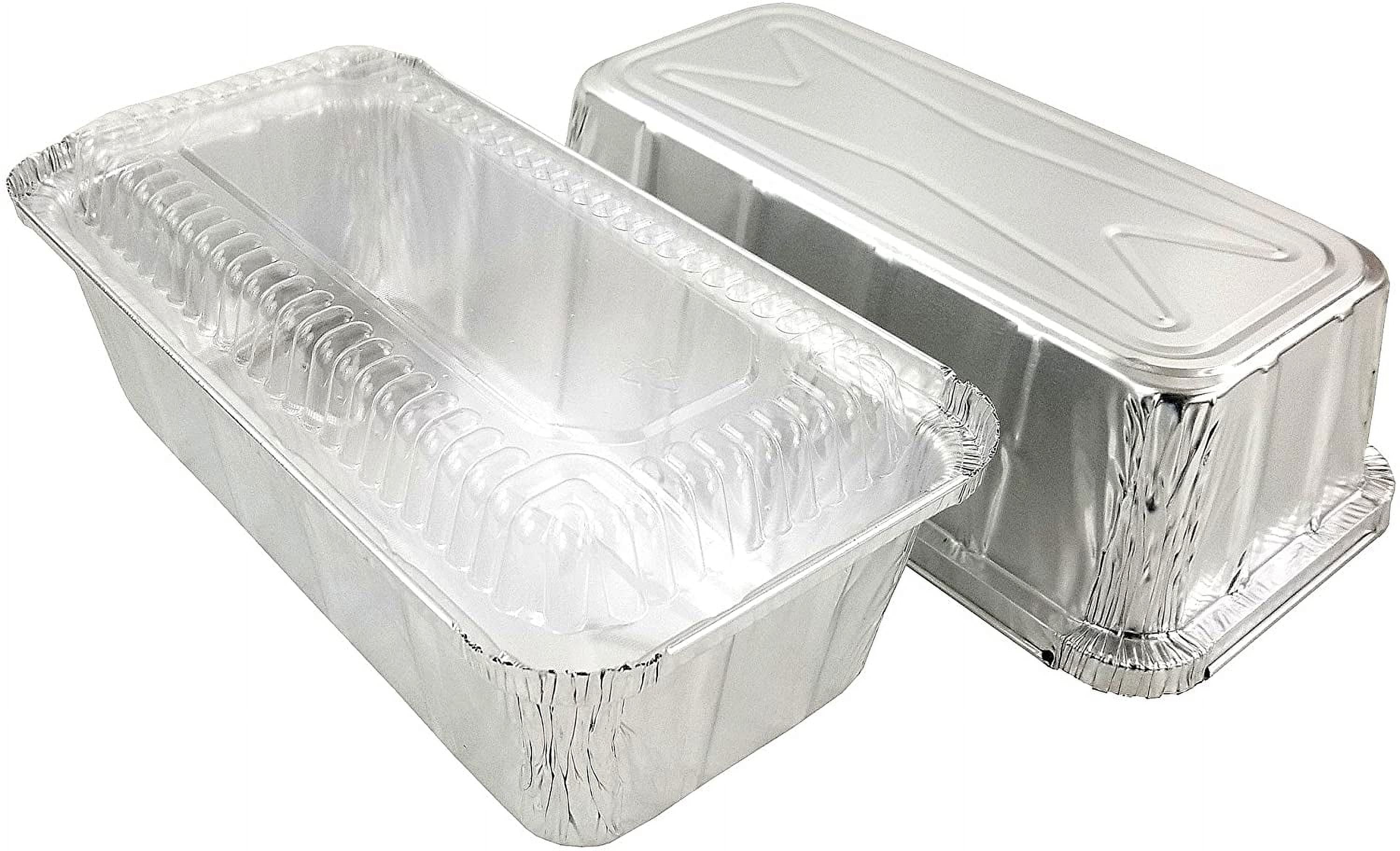 D&W Fine Pack A86 2 lb. Aluminum Foil Closable (IVC) Loaf/Bread Pan Tins w/Dome Lid (Pack of 12 Sets)