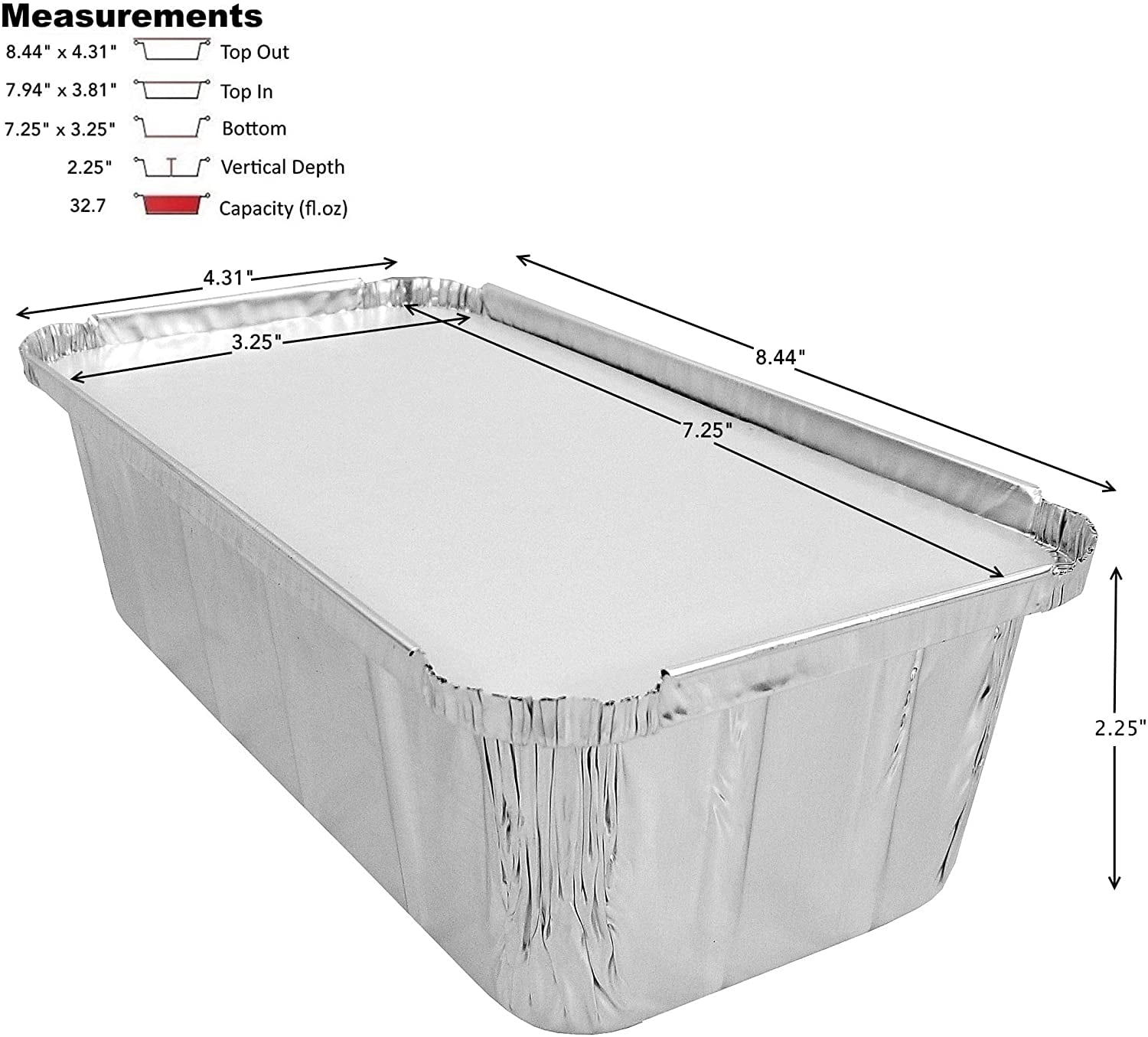 D&W Fine Pack A86 2 lb. Aluminum Foil Loaf/Bread Pan Tins w/Foil Board Lid (Pack of 25 Sets)