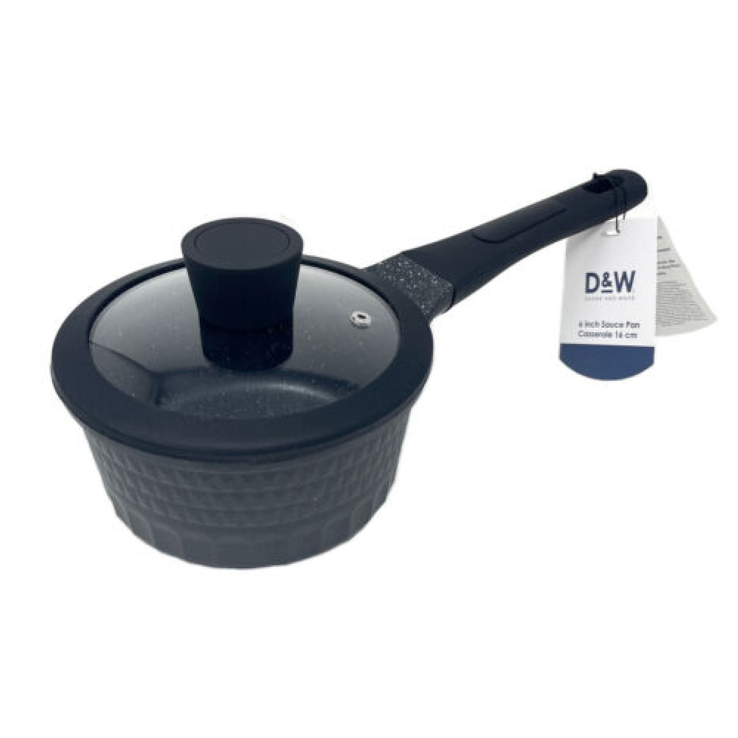 D&W Saucepan Casserole Small Pot 6” Inch Premium NonStick With Lid