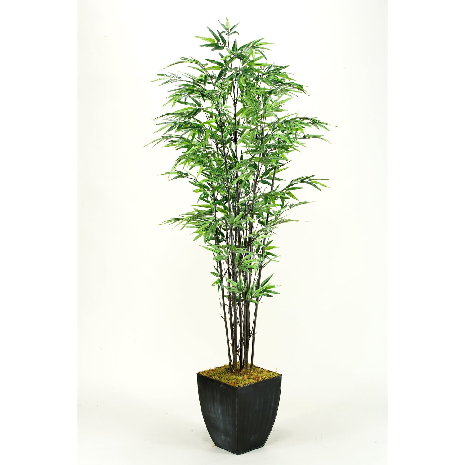 Set of Planters Home ESPRIT Black Natural Metal Bamboo 31 x 31 x 103 cm (3 Pieces)