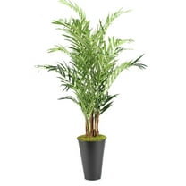 D&W Silks 9' Kentia Palm in Tall Round Metal Planter