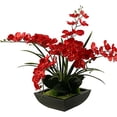thumbnail image 1 of D&W Silks Deep Red Phael Orchids in Square Metal Planter, 1 of 1