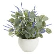 thumbnail image 1 of D&W Silks Lavender And Eucalyptus in Small White Ezra Bowl, 1 of 1