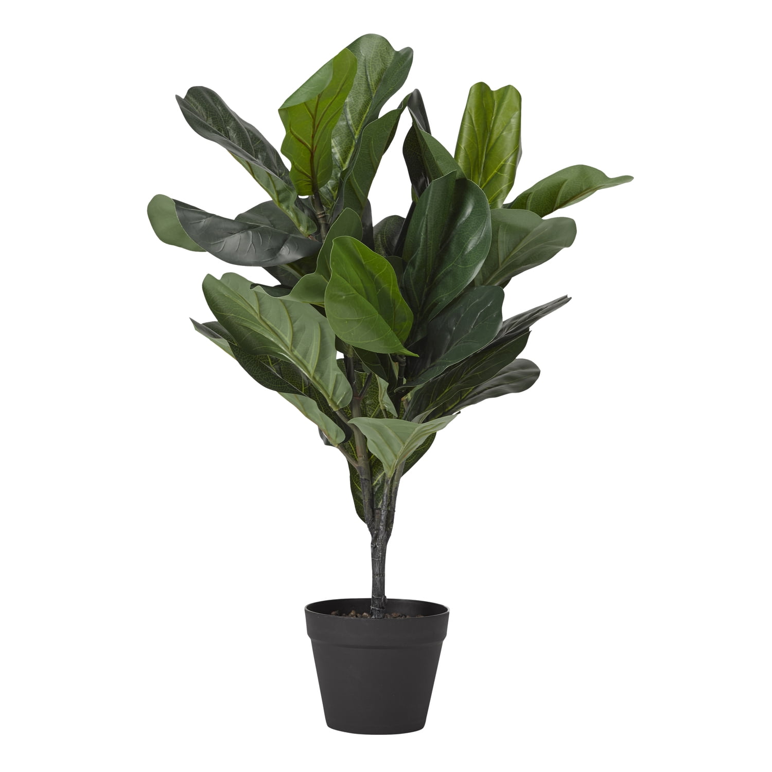 Mini Artificial Fiddle Leaf Fig Tree in Black Pot