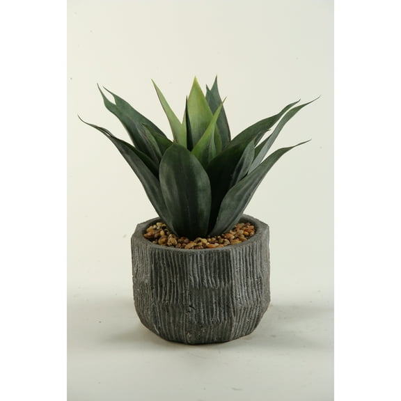 D&W Silks Red/Green Agave Plant in Ceramic Planter