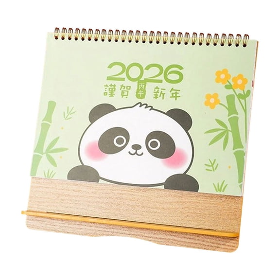 D Wooden Base Desktop Calendar For 2026 Festive Red Design Office And Home Desk Planner New Year Countdown Schedule Organizer And Decor