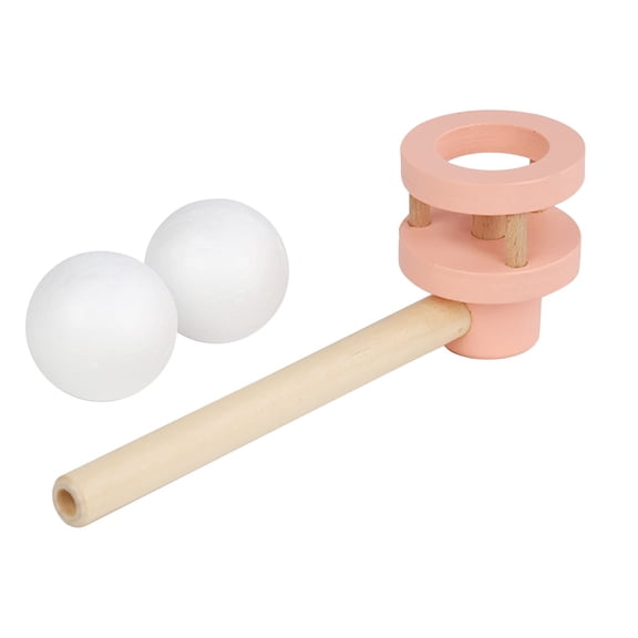 D Wooden Blow Toy For Children Lung Capacity Development Floating Ball Suspended Doll
