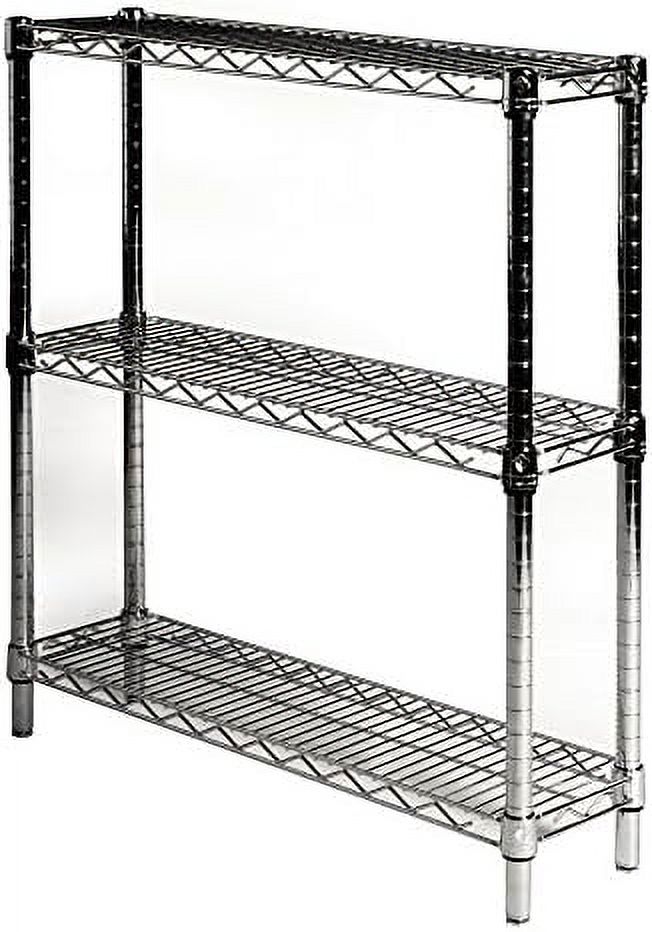 D X 30" W Wire Shelving With 3 Tier Shelves, Weight Capacity 800Lbs Per