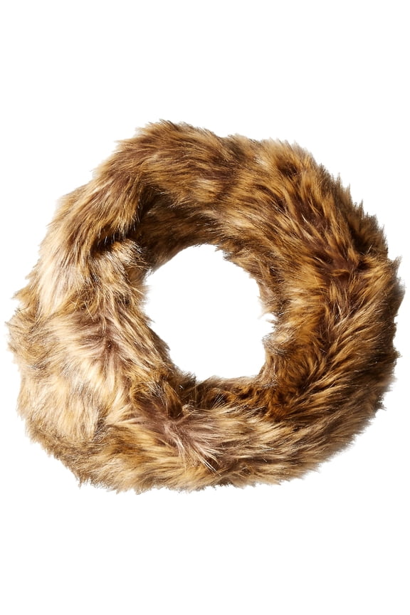 NEW Brown Light One Size Single Faux-Fur Loop Twist Muffler Scarf