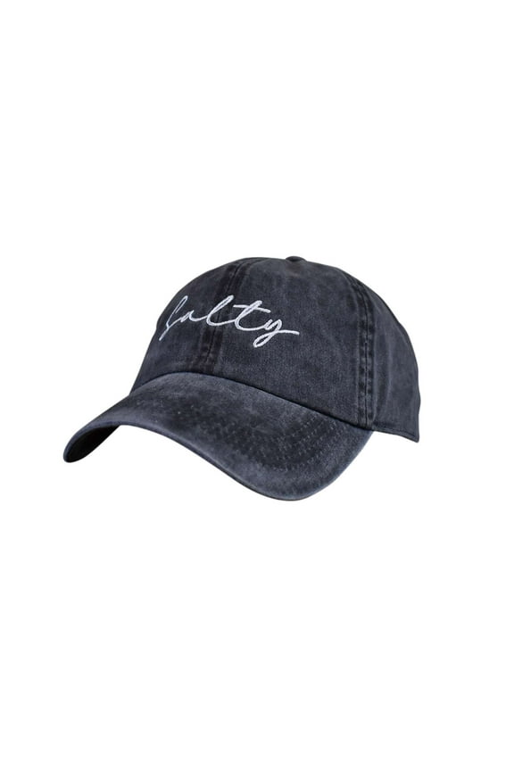 Pastime Outdoor Embroidered Low Profile Baseball Cap, Cursive Salty, Black