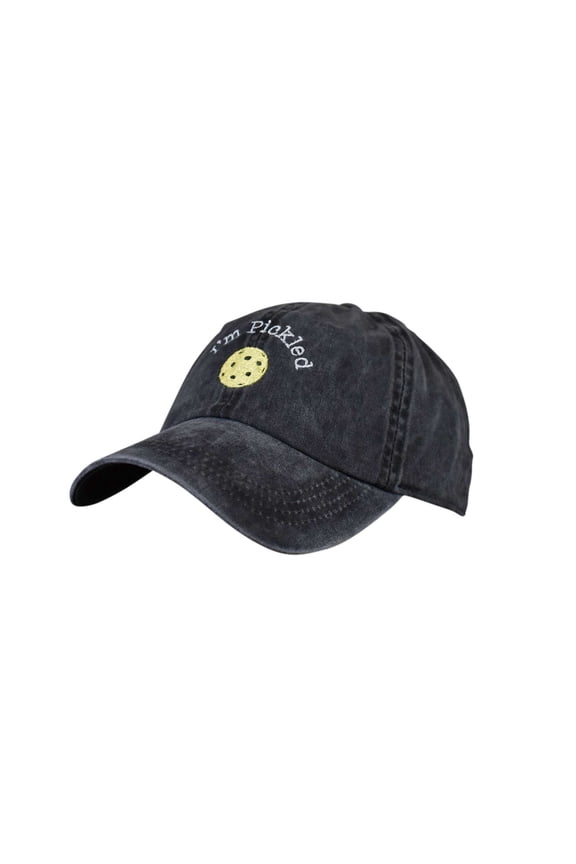 Pastime Outdoor Embroidered Low Profile Baseball Cap, I'm Pickled, Black