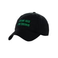 thumbnail image 1 of D&Y St. Patrick's Day Embroidered Quote Lucky Clover Low Profile Baseball Cap, Kiss Me, Black, 1 of 4