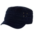thumbnail image 1 of D&Y Unisex Cotton Distressed Layered Frayed Cadet Military Cap, Navy, 1 of 4