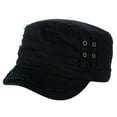 thumbnail image 1 of D&Y Unisex Cotton Distressed Layered Frayed Cadet Military Cap, 1 of 4