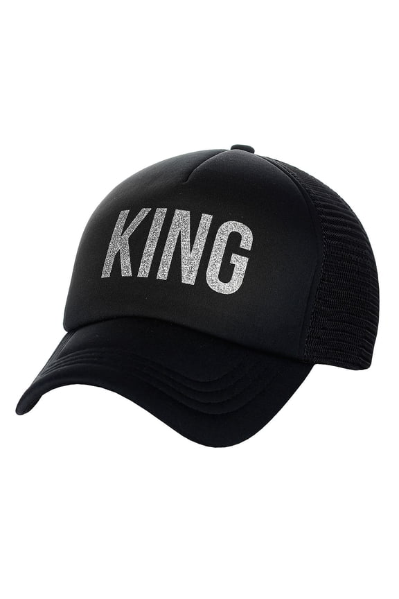 Unisex KING QUEEN Mesh Back Trucker Baseball Cap Hat