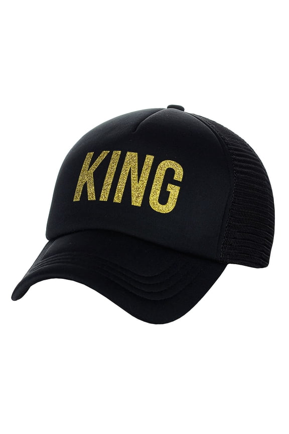 Unisex KING QUEEN Mesh Back Trucker Baseball Cap Hat