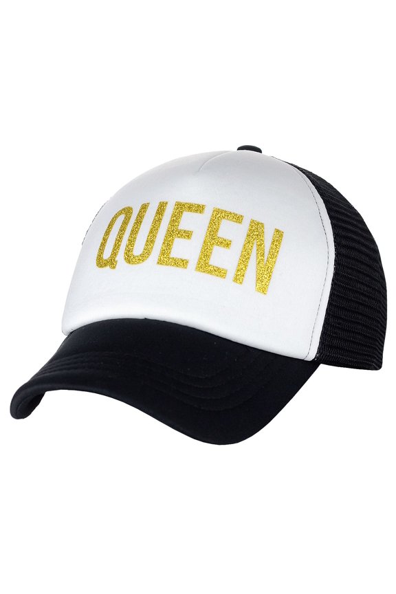 Unisex KING QUEEN Mesh Back Trucker Baseball Cap Hat