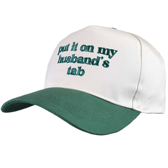 D&Y Unisex Two Tone Relaxed Fit Canvas Embroidered Plain Adjustable Snapback Hat Cap, Husband's Tab, Green/White