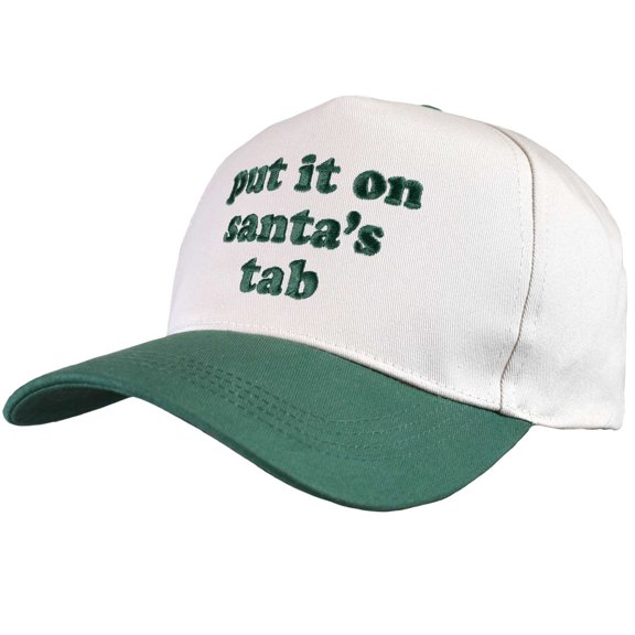 D&Y Unisex Two Tone Relaxed Fit Canvas Embroidered Plain Adjustable Snapback Hat Cap, Santa's Tab, Green/White