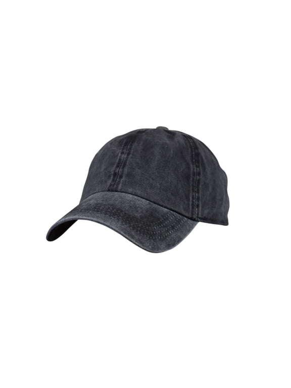 Unisex Washed Low Profile Adjustable Baseball Cap, Black