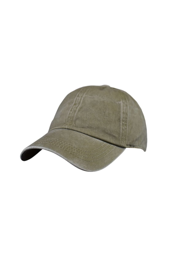 Unisex Washed Low Profile Adjustable Baseball Cap, Khaki