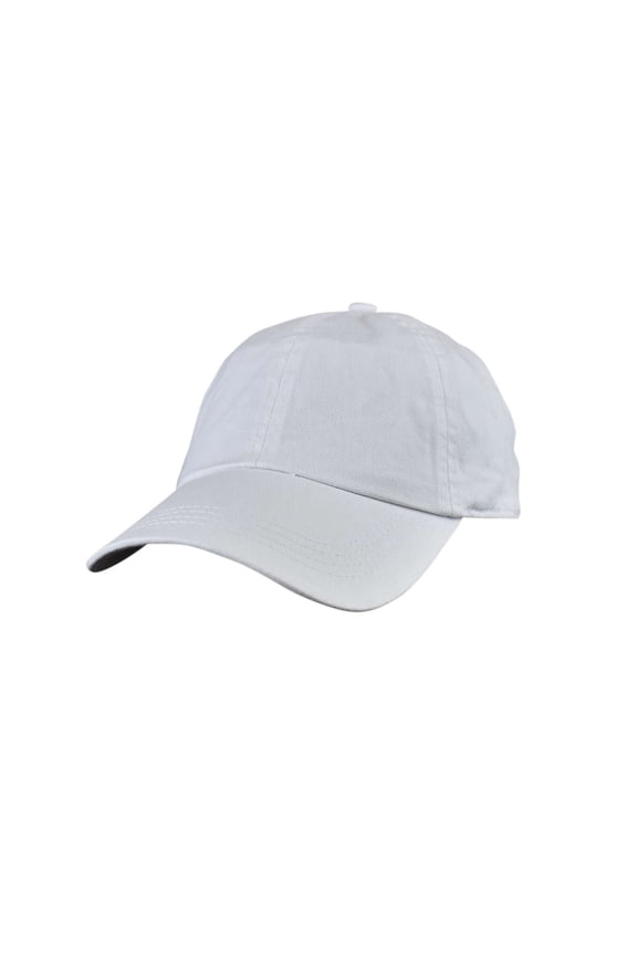Unisex Washed Low Profile Adjustable Baseball Cap, White