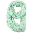 thumbnail image 1 of D&Y Women's St. Patrick's Day Lucky Clover Sheer Infinity Loop Scarf, Shamrock, White, 1 of 2
