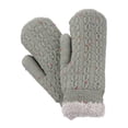 thumbnail image 1 of D&Y Women's Winter Warm Knit Plush Lined Stretchy Snug Fit Mittens, Confetti Lt Grey, 1 of 2