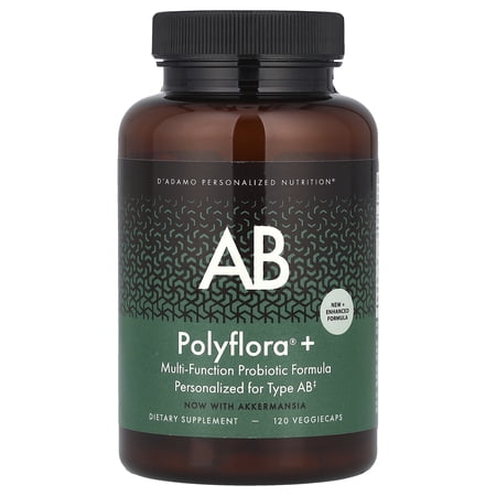 D'adamo Polyflora®+ AB, Multi-Function Probiotic Formula , 120 VeggieCaps