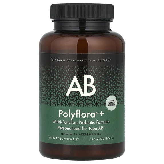 D'adamo Polyflora®+ AB, Multi-Function Probiotic Formula , 120 VeggieCaps