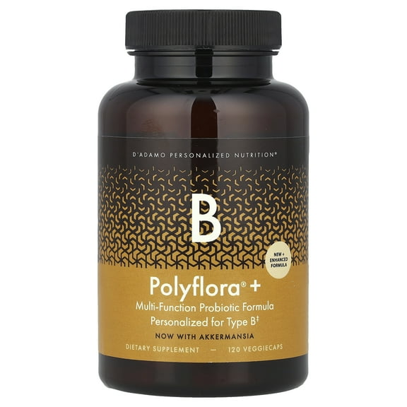 D'adamo Polyflora + B, Multi-Function Probiotic Formula, 120 VeggieCaps