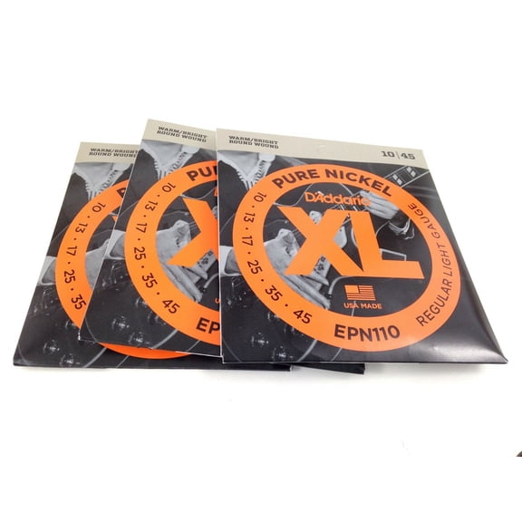 D'addario Guitar Strings 3 Pack Electric EPN110 Pure Nickel