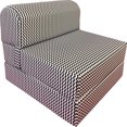 D&D Futon Furniture Black White Zig Zag Sleeper Chair Folding Foam Beds