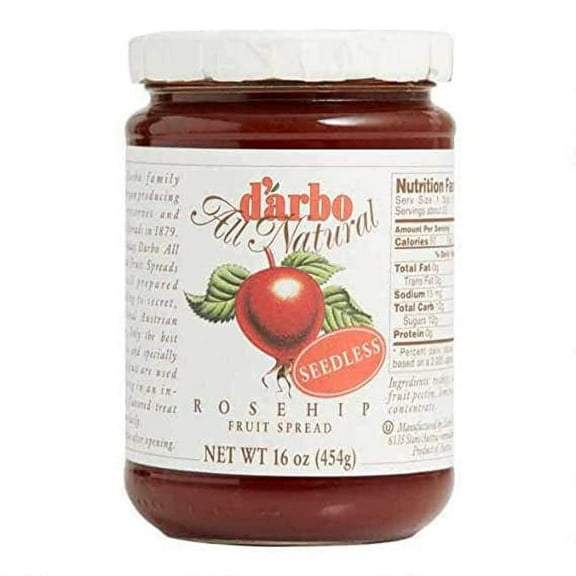 D'arbo All Natural Fruit Spread, Seedless Rosehip, 16 Ounce